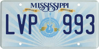 MS license plate LVP993