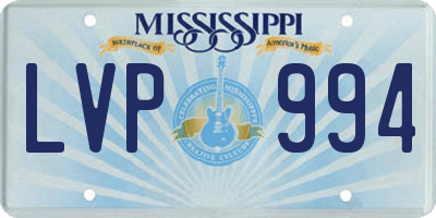 MS license plate LVP994
