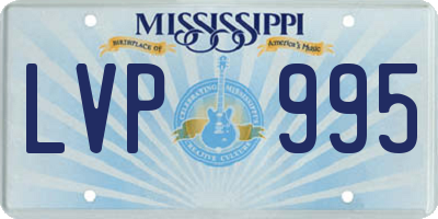MS license plate LVP995