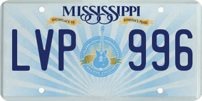 MS license plate LVP996