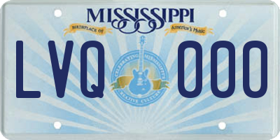 MS license plate LVQ000