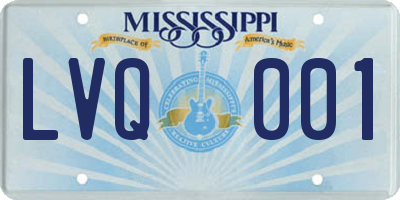 MS license plate LVQ001