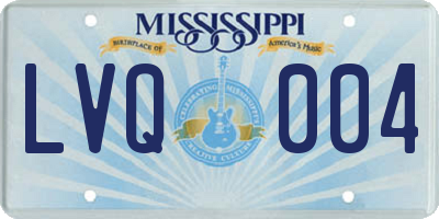 MS license plate LVQ004