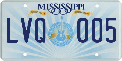 MS license plate LVQ005