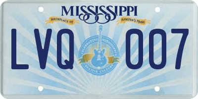 MS license plate LVQ007
