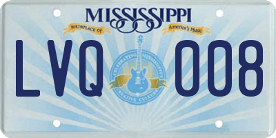 MS license plate LVQ008