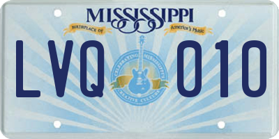 MS license plate LVQ010