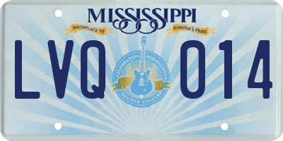 MS license plate LVQ014