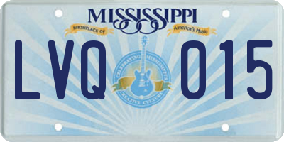 MS license plate LVQ015