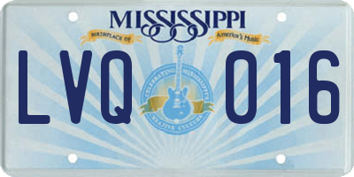 MS license plate LVQ016