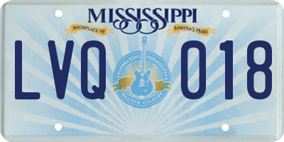 MS license plate LVQ018