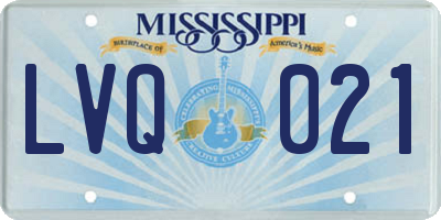 MS license plate LVQ021