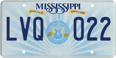 MS license plate LVQ022