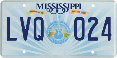 MS license plate LVQ024