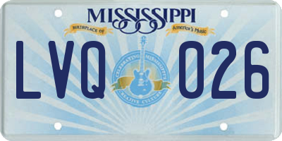 MS license plate LVQ026