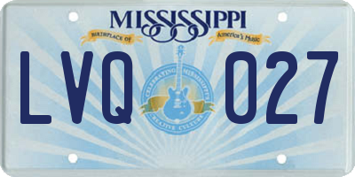 MS license plate LVQ027