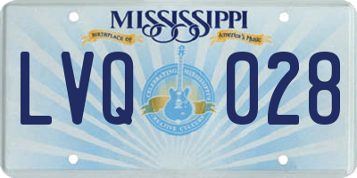 MS license plate LVQ028