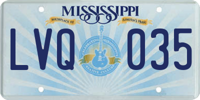 MS license plate LVQ035