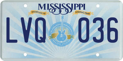 MS license plate LVQ036