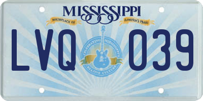 MS license plate LVQ039