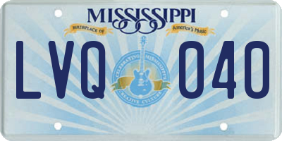 MS license plate LVQ040
