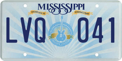 MS license plate LVQ041