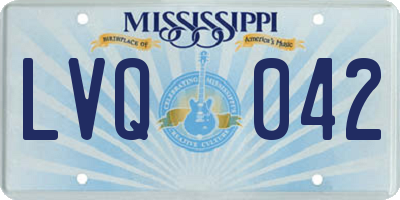 MS license plate LVQ042