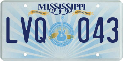 MS license plate LVQ043