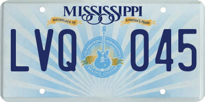MS license plate LVQ045