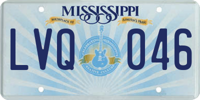 MS license plate LVQ046