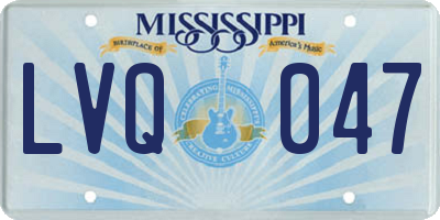 MS license plate LVQ047