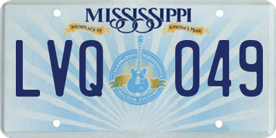 MS license plate LVQ049