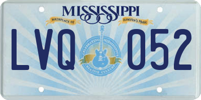 MS license plate LVQ052