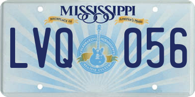 MS license plate LVQ056