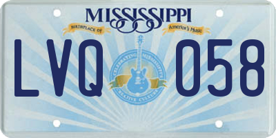 MS license plate LVQ058