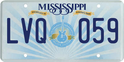 MS license plate LVQ059