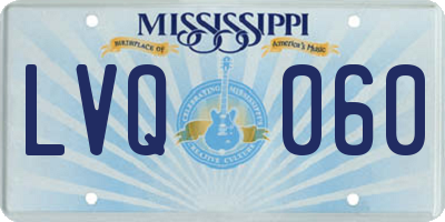 MS license plate LVQ060
