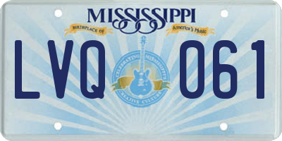 MS license plate LVQ061