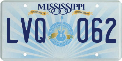 MS license plate LVQ062
