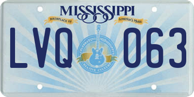MS license plate LVQ063