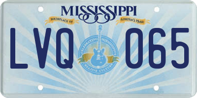 MS license plate LVQ065