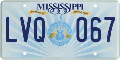 MS license plate LVQ067