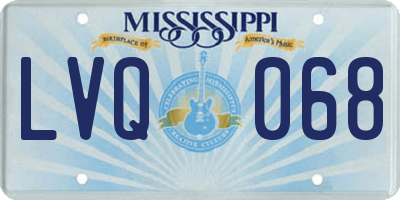 MS license plate LVQ068