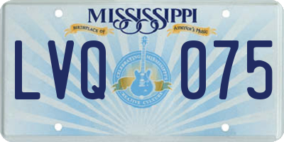 MS license plate LVQ075