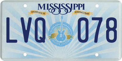 MS license plate LVQ078