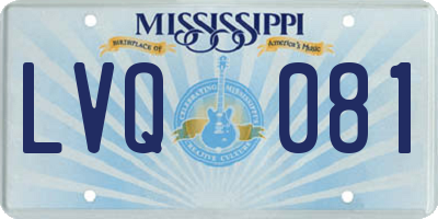 MS license plate LVQ081