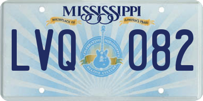 MS license plate LVQ082