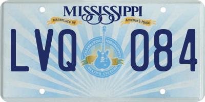 MS license plate LVQ084