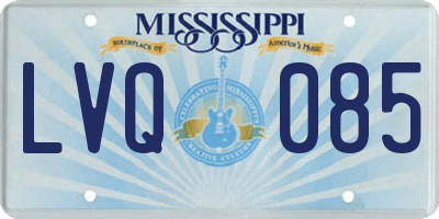 MS license plate LVQ085