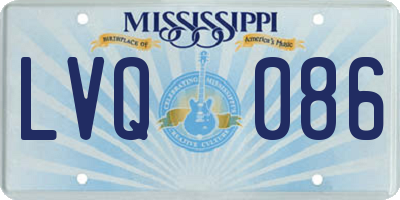 MS license plate LVQ086